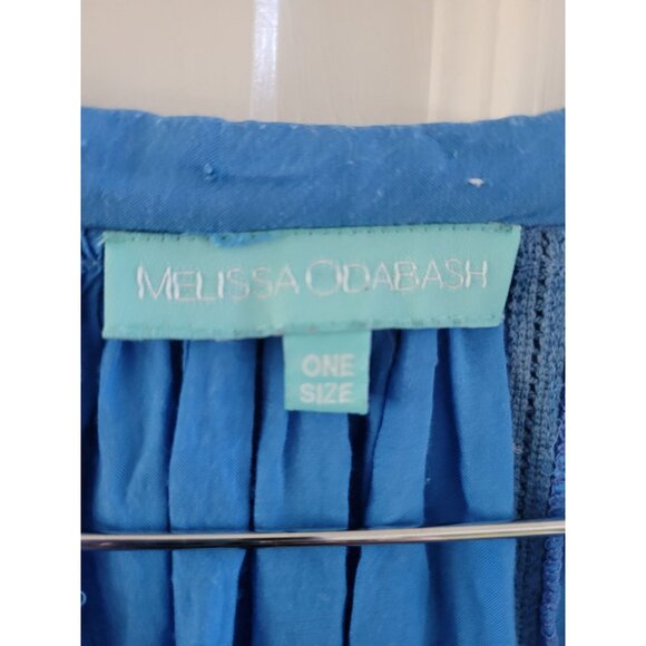 Melissa Obabash Angel Blue Peasant Blouse boho One Size fits all - Picture 4 of 9